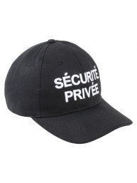 Casquette noire marquage sécurité privée face