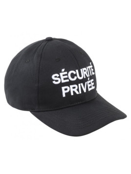 Casquette noire marquage sécurité privée face