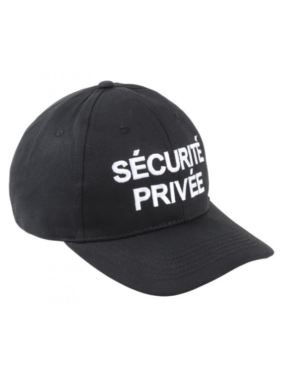 Casquette noire marquage sécurité privée face