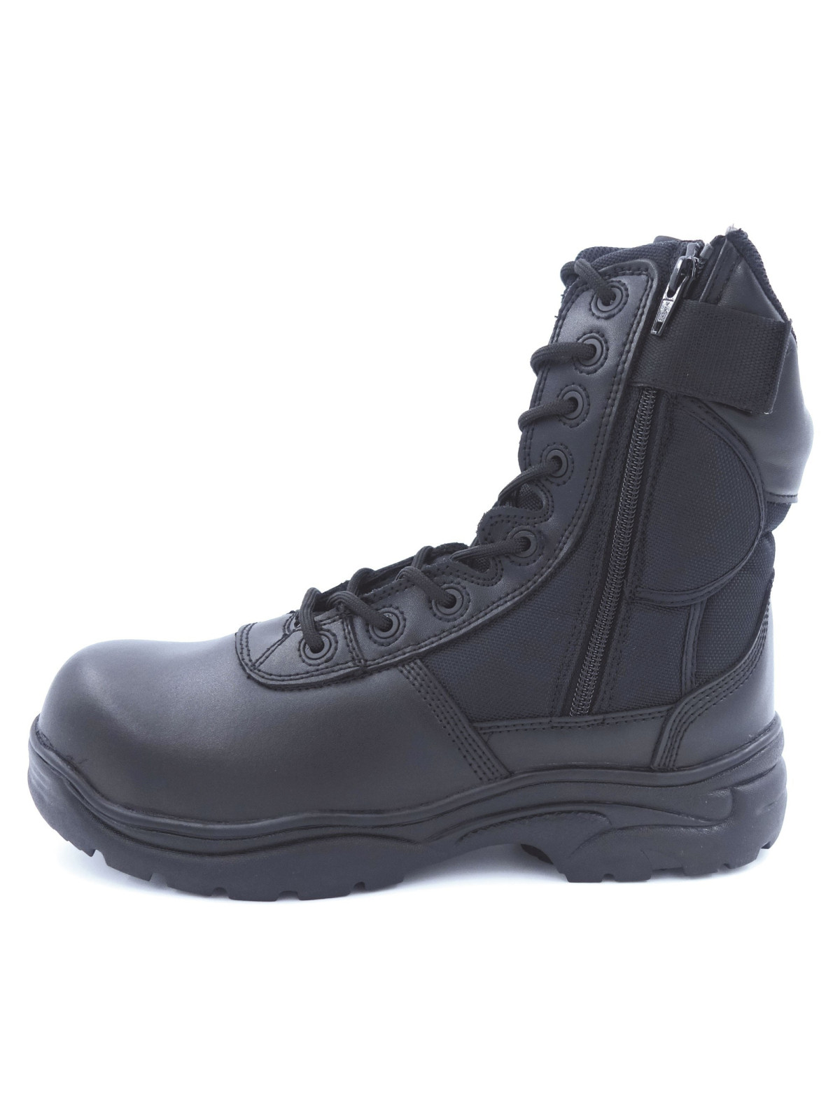 Rangers d'intervention Patrol Equipement en Polycuir noir avec double fermeture éclair