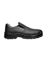 Chaussure de cuisine noire de sécurité S2 SR en microfibre recyclée avec coque acier