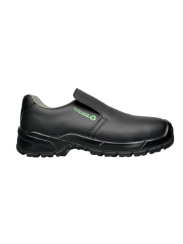 Chaussure de cuisine noire de sécurité S2 SR en microfibre recyclée avec coque acier