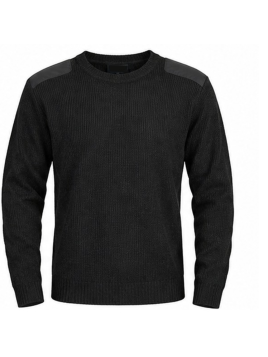 Pull commando militaire 100% acrylique — Maille chaude et respirante avec renforts en tissu aux épaules et aux coudes