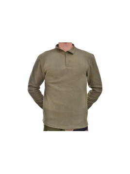 Chemise F1 micro-polaire 220 g/m² anti-bouloche — Maillot thermique respirant avec col zippé en coton piqué