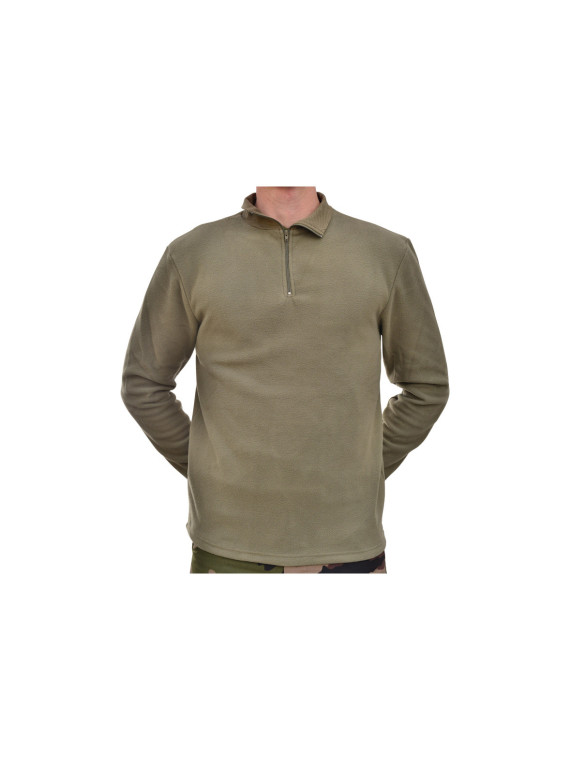 Chemise F1 micro-polaire 220 g/m² anti-bouloche — Maillot thermique respirant avec col zippé en coton piqué