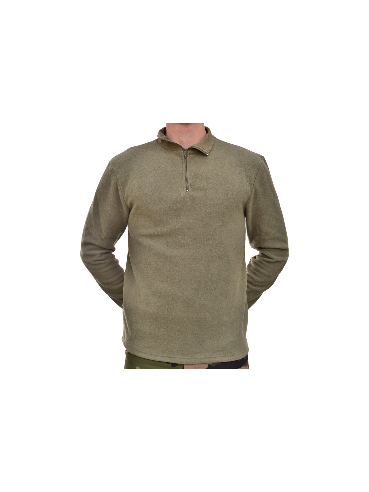 Chemise F1 micro-polaire 220 g/m² anti-bouloche — Maillot thermique respirant avec col zippé en coton piqué